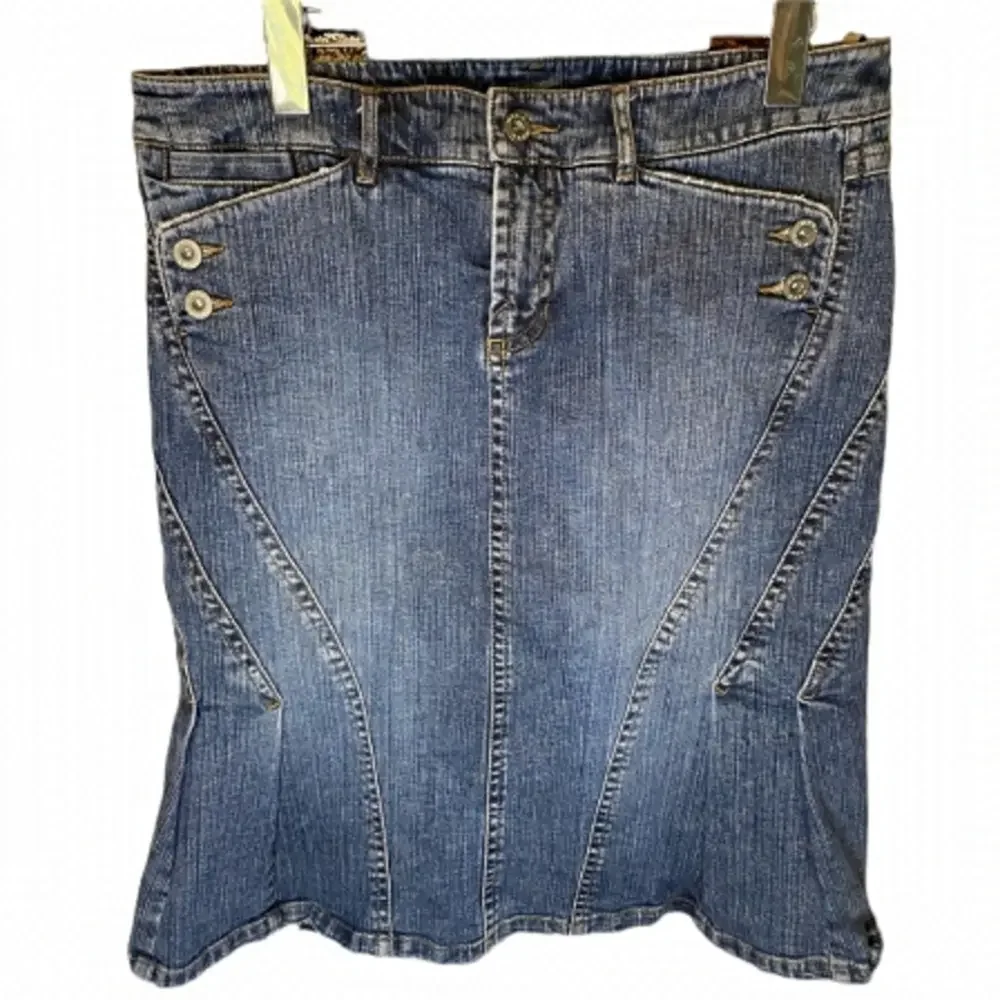 Mexx Fit & Flare Dark Wash Jean Skirt Size 8 - Picture 3 of 12